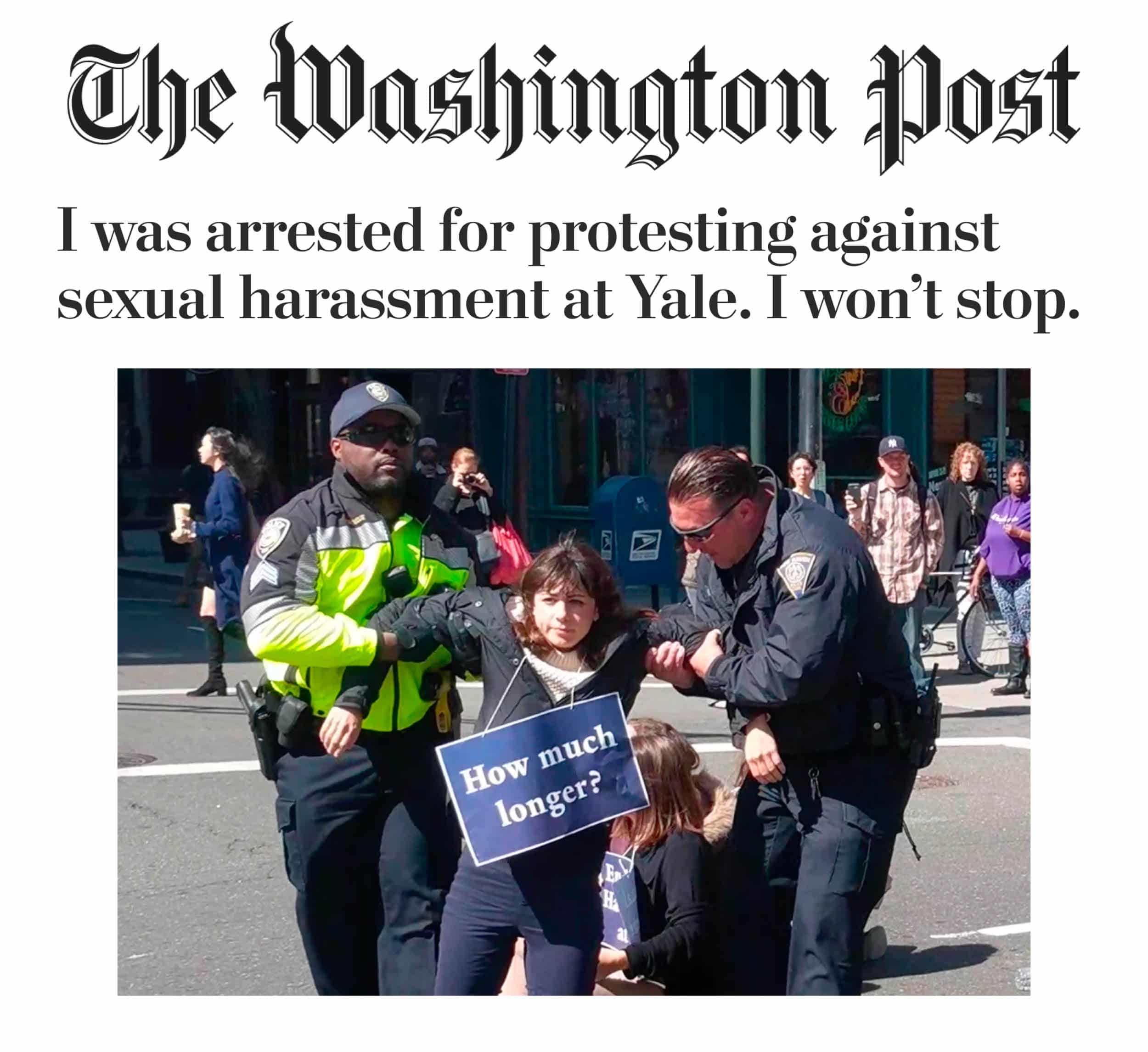 Faster who took arrest in Washington Post